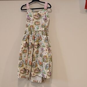 Girls Size 6 Handmade Original Easter Kitties Print Sundress with Pink Straps